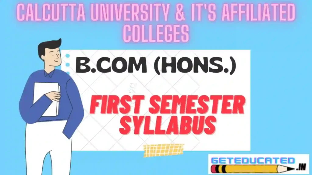 CU B.Com Hons First Semester Syllabus
