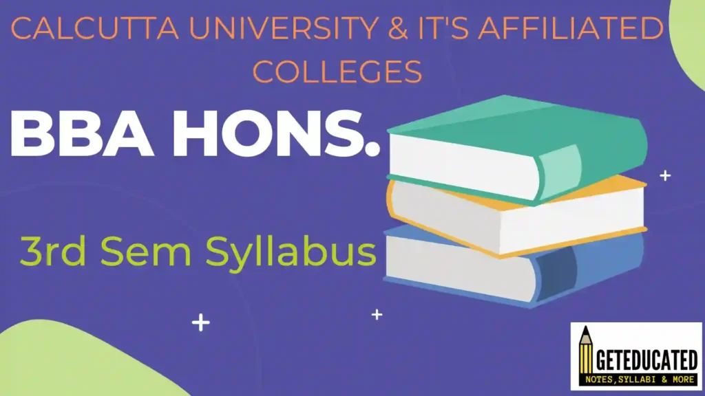Calcutta University BBA Hons. 3rd Sem Syllabus