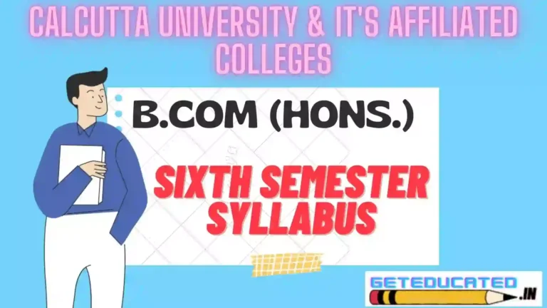 B.com Hons. Syllabus