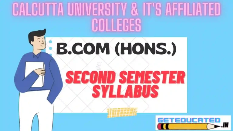 CU B.Com Hons Second Semester Syllabus