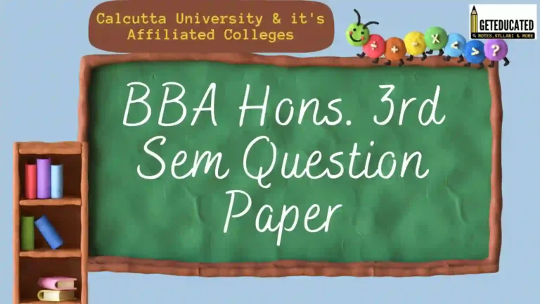 BBA Hons. Question Paper
