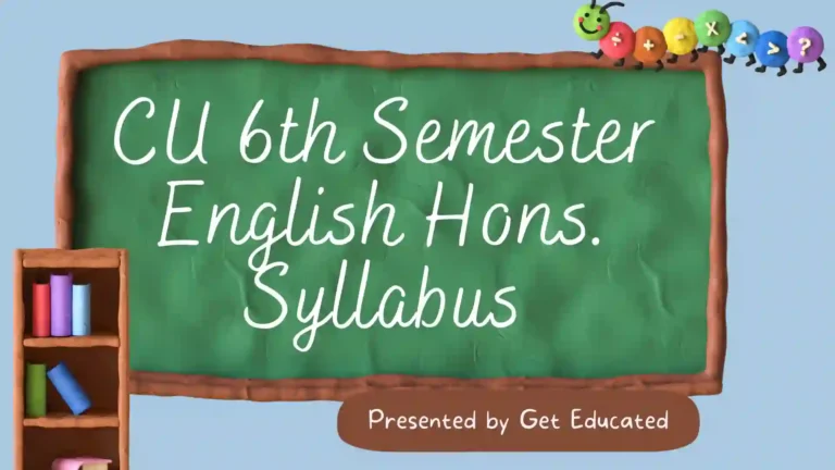 CU 6th Semester English Honours Syllabus
